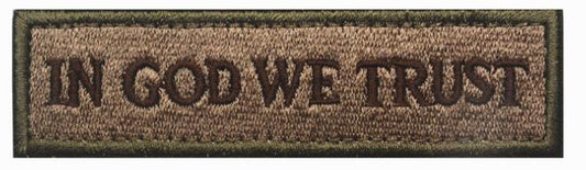 Tan In God We Trust Banner Tactical Patch